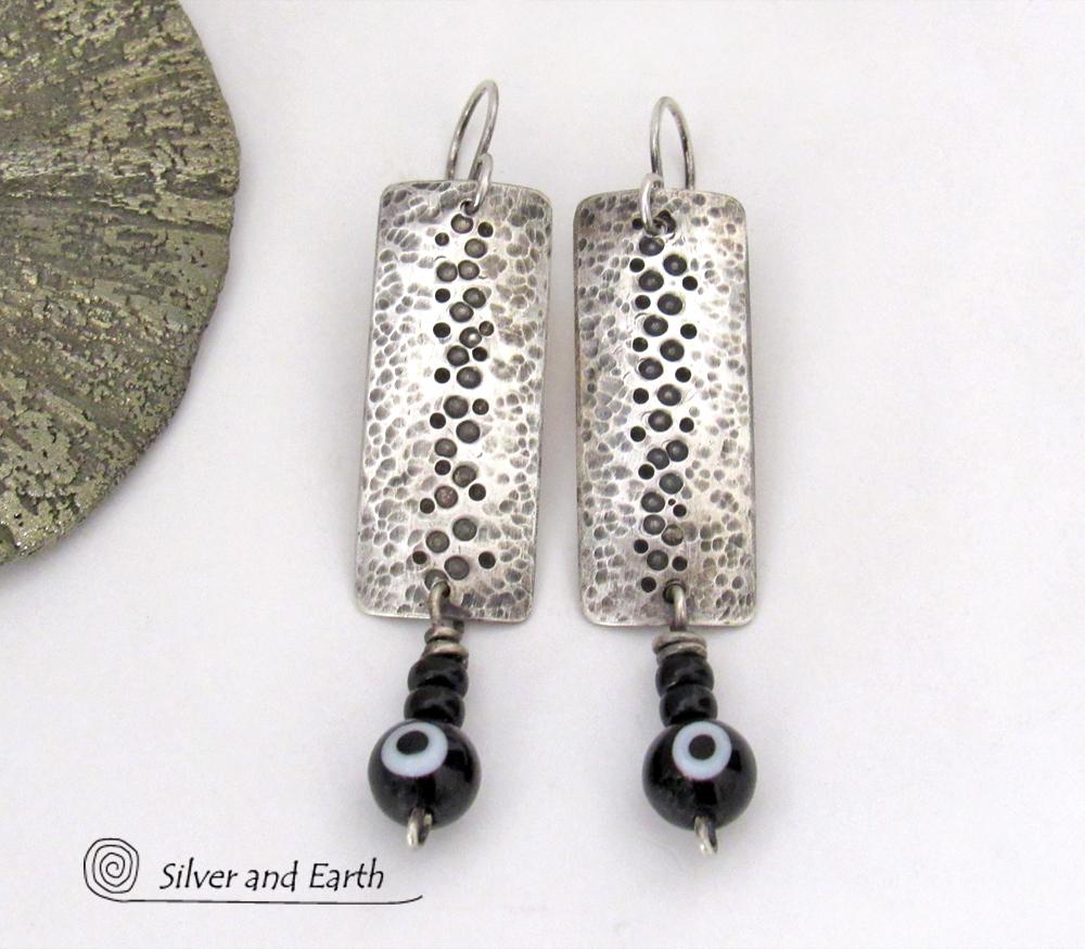 Jewelry Trends Created Black Onyx Filigree Sterling on sale Silver Long Dangle Earrings